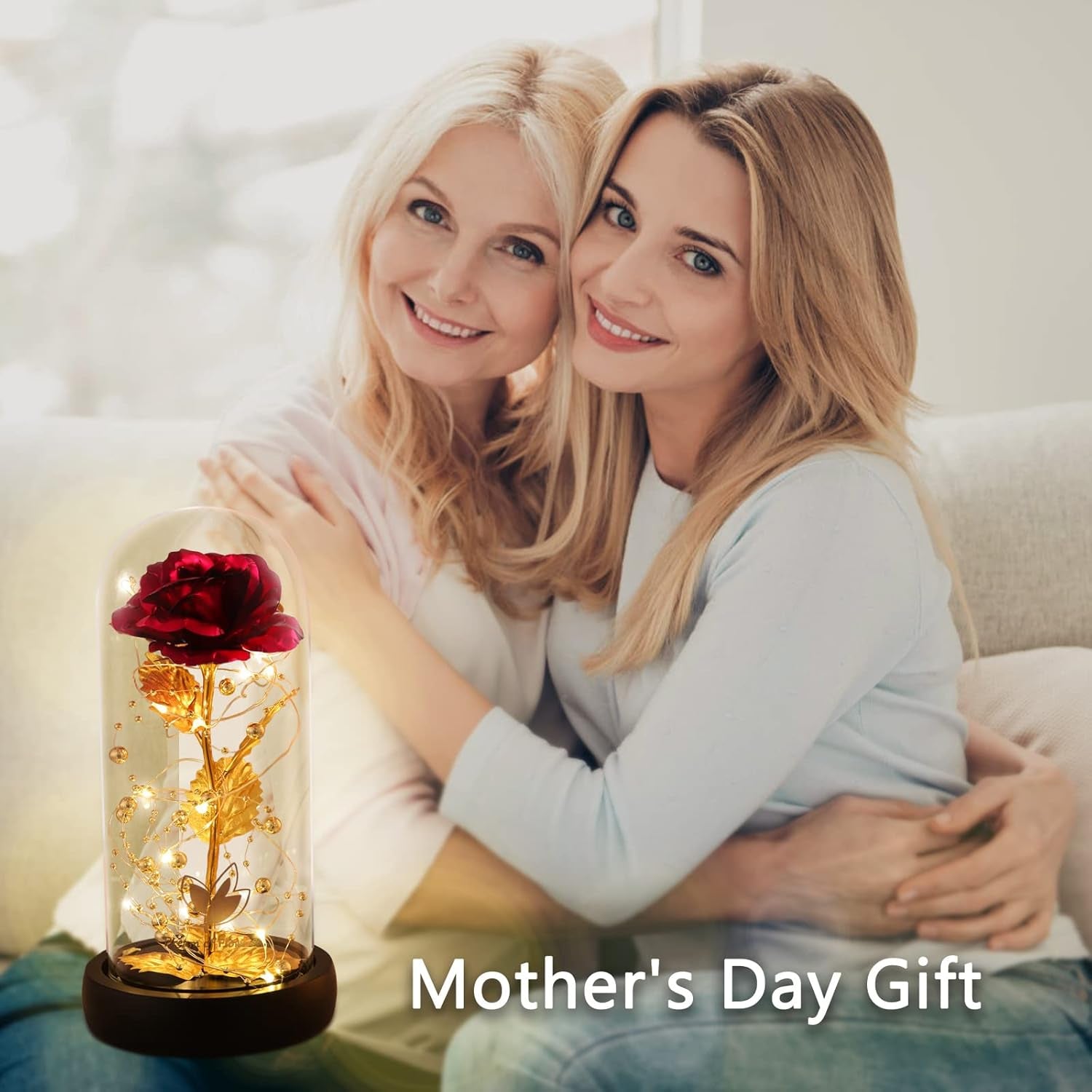 Galaxy Artificial Rose, Colorful Gold Foil Rose Enchanted Flower Rose, Beauty and the Beast Rose (24K Red Rose)